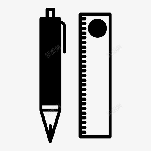 笔尺铅笔签名图标svg_新图网 https://ixintu.com 书写 教育图标 笔尺 签名 铅笔