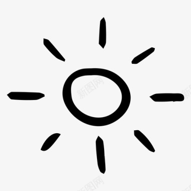 太阳素描夏天图标图标