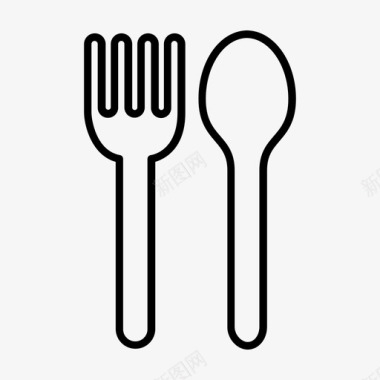 叉子和勺子晚餐银器图标图标