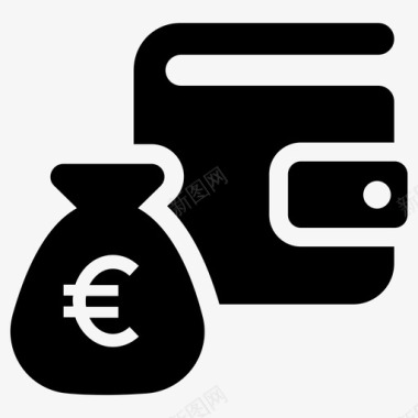欧元钱钱袋图标图标