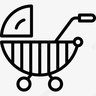 婴儿车童车摇篮图标图标
