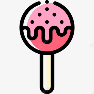 蛋糕波普甜点和糖果7颜色省略图标图标