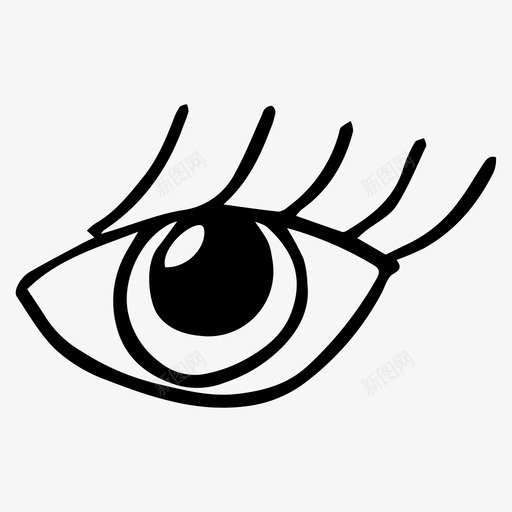 眼睛涂鸦素描图标svg_新图网 https://ixintu.com 涂鸦 眼睛 素描 视觉