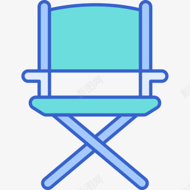 露营椅露营125线性颜色图标图标