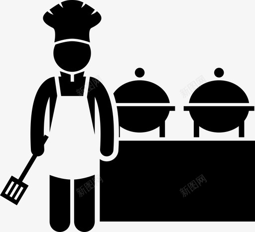 自助餐厨师厨师食品图标svg_新图网 https://ixintu.com 准备 厨师 活动或派对策划人和组织者 自助餐厨师 食品 餐厅