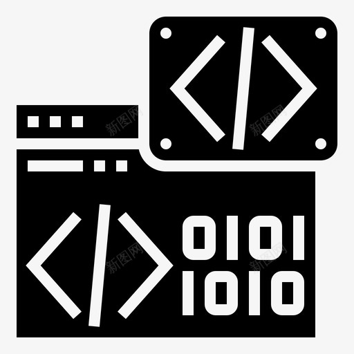 二进制代码编程64字形图标svg_新图网 https://ixintu.com 二进制 代码 字形 编程
