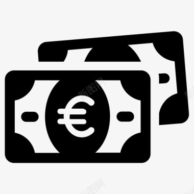 付款现金欧元图标图标