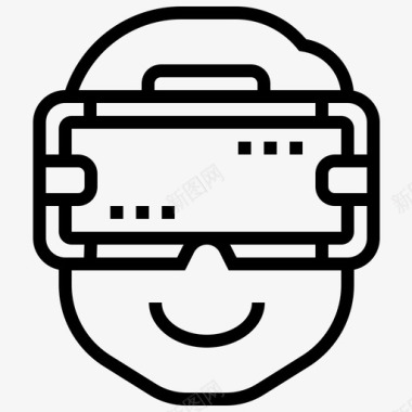 Ar眼镜虚拟现实74线性图标图标