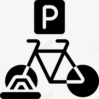 自行车停车场公共服务12个停车位图标图标