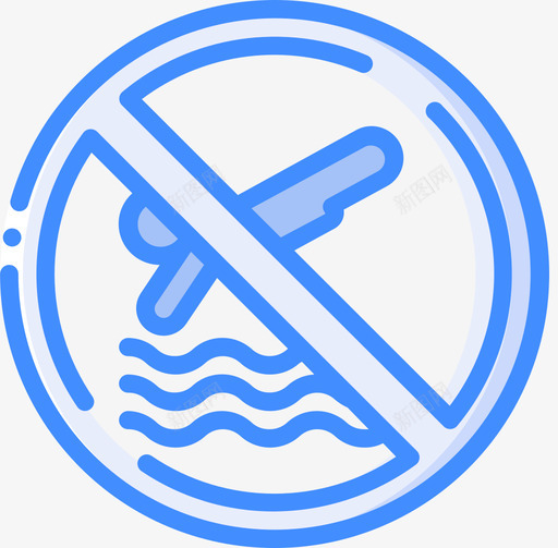 禁止潜水警告标志1蓝色图标svg_新图网 https://ixintu.com 标志 潜水 禁止 蓝色 警告