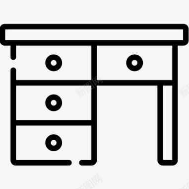 办公桌家居用品24直线型图标图标