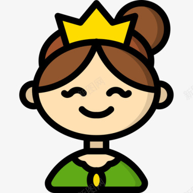 公主公主5线性颜色图标图标