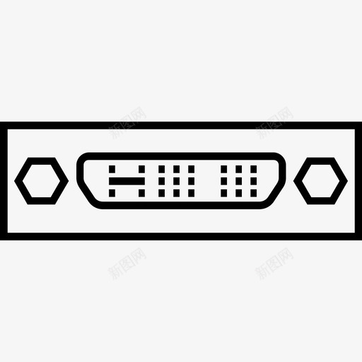 dvi连接器插孔图标svg_新图网 https://ixintu.com dvi 插头 插孔 插座 硬件 连接器