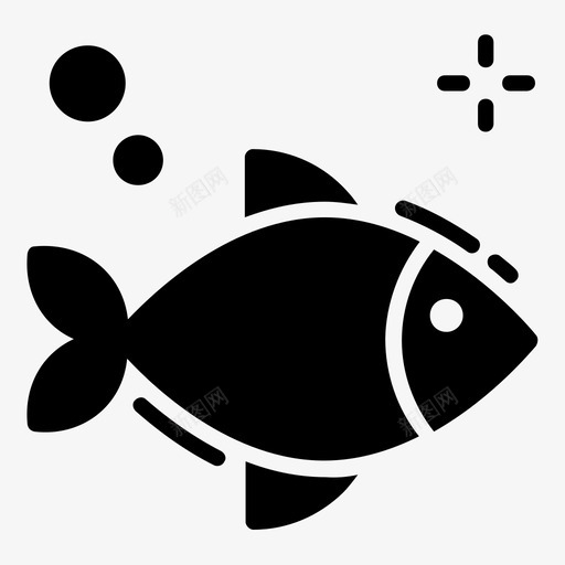 鱼动物食物图标svg_新图网 https://ixintu.com 中国 健康食品 动物 图标 字形 新年 海鲜 食物