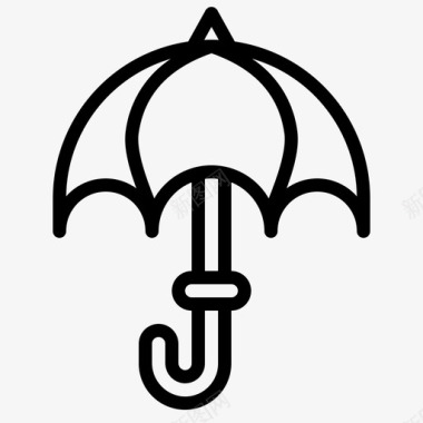 伞旅行工具1线状图标图标