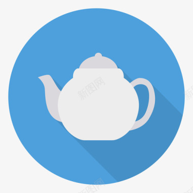 茶壶食品和饮料30圆形图标图标