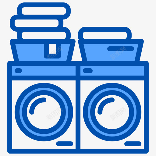 洗衣机家电9蓝色图标svg_新图网 https://ixintu.com 家电 洗衣机 蓝色