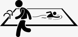 雷电安全避免游泳走开人图标高清图片