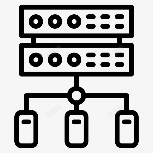 网络网络和数据库1线性图标svg_新图网 https://ixintu.com 数据库 线性 网络