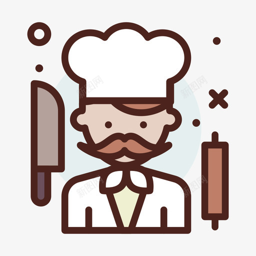厨师男性职业3线性颜色图标svg_新图网 https://ixintu.com 厨师 男性职业3 线性颜色