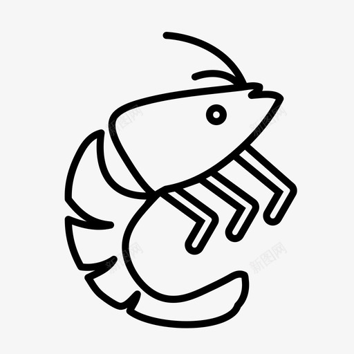 虾鱼食物图标svg_新图网 https://ixintu.com 夏季 收集 食物