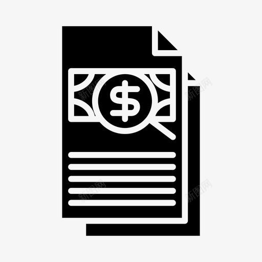 发票美元财务图标svg_新图网 https://ixintu.com 业务 付款 发票 报表 美元 财务