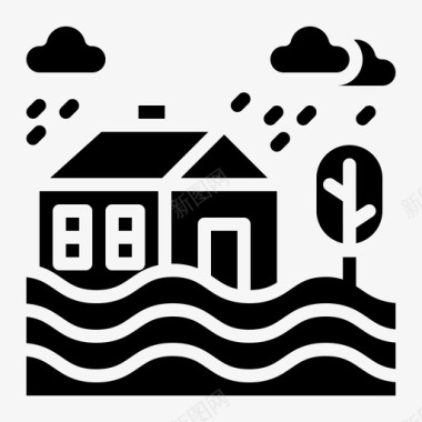 洪水保险61坚固图标图标