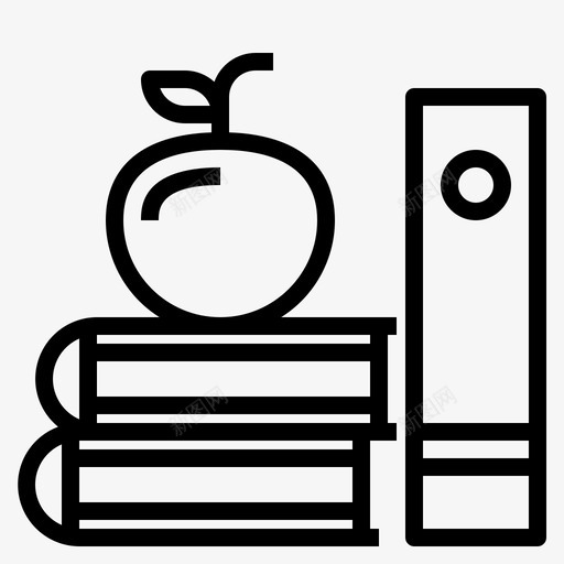 苹果书教育图标svg_新图网 https://ixintu.com 学习 教育 知识 苹果