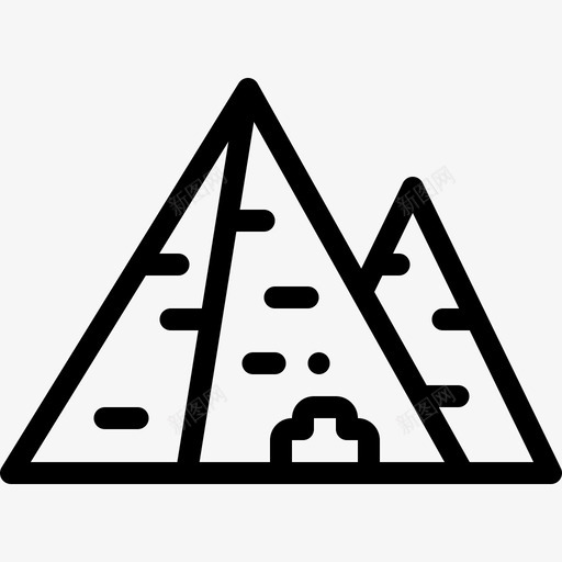 金字塔地标和纪念碑18座线形图标svg_新图网 https://ixintu.com 18座 地标 纪念碑 线形 金字塔