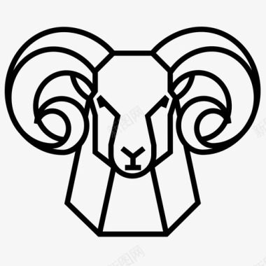 公羊农场动物头图标图标