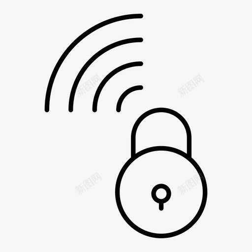 锁专用保护图标svg_新图网 https://ixintu.com 专用 互联网安全线图标2019 保护 安全 无线 锁