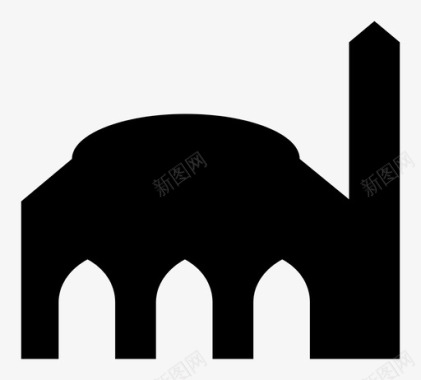 清真寺建筑伊斯兰教图标图标