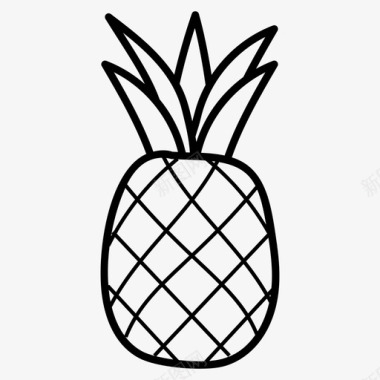 菠萝有机食品热带水果图标图标