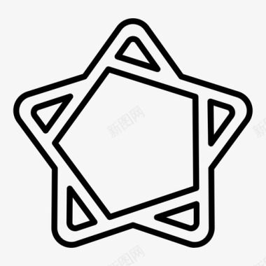 五角星线迷宫图标图标