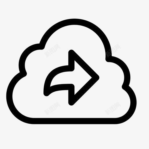 云共享转发下一步图标svg_新图网 https://ixintu.com 下一步 云共享 云数据存储 在线 转发