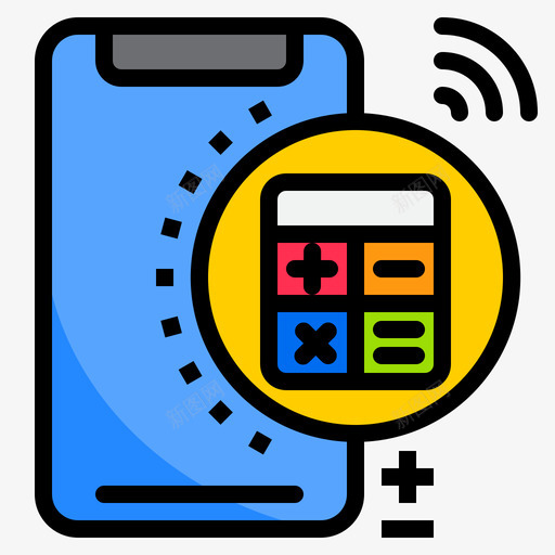 计算器智能手机30线性颜色图标svg_新图网 https://ixintu.com 智能手机30 线性颜色 计算器