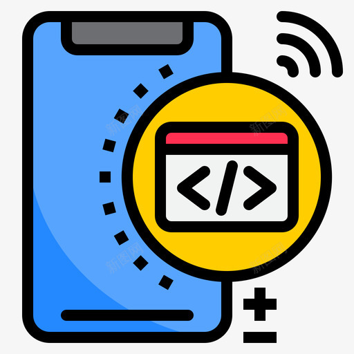 代码智能手机30线性颜色图标svg_新图网 https://ixintu.com 代码 手机 智能 线性 颜色