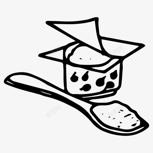 酸奶早餐手绘图标svg_新图网 https://ixintu.com 勺子 手绘 早餐 酸奶