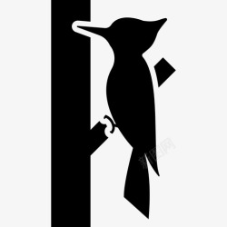 啄木鸟标志啄木鸟动物喙图标高清图片