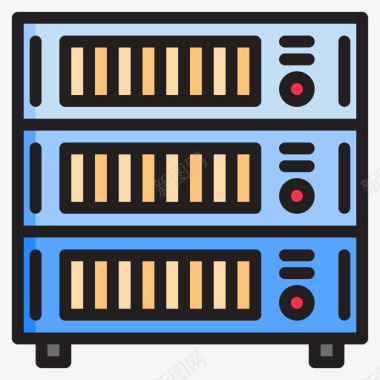 服务器电子9线性颜色图标图标
