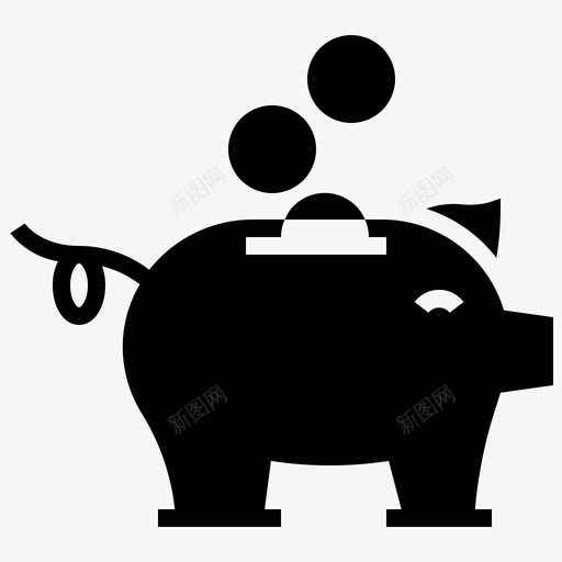 银行猪小猪银行图标svg_新图网 https://ixintu.com 储蓄 小猪银行 猪 电子商务和购物字形 银行