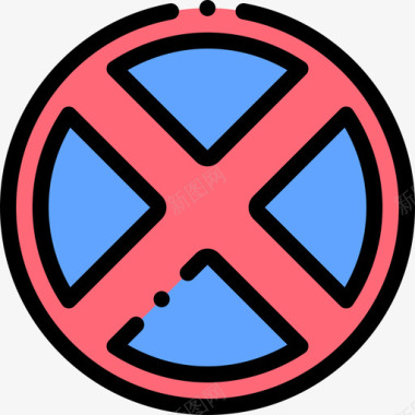 禁止交通标志14线颜色图标图标