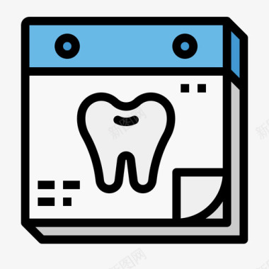 牙科护理牙科43线性颜色图标图标