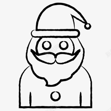圣诞老人冬天圣诞涂鸦图标图标