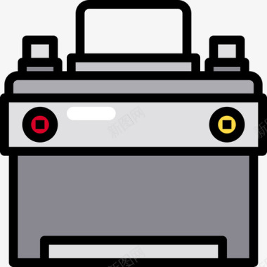 汽车电池能量47线性颜色图标图标
