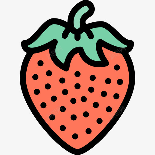 草莓营养6线形颜色图标svg_新图网 https://ixintu.com 线形 草莓 营养 颜色