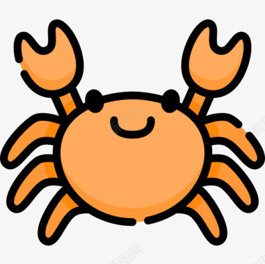 螃蟹动物53线形颜色图标图标