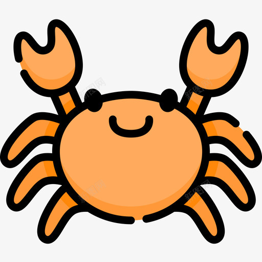 螃蟹动物53线形颜色图标svg_新图网 https://ixintu.com 动物 线形 螃蟹 颜色