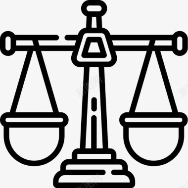 平衡法律公正5线性图标图标