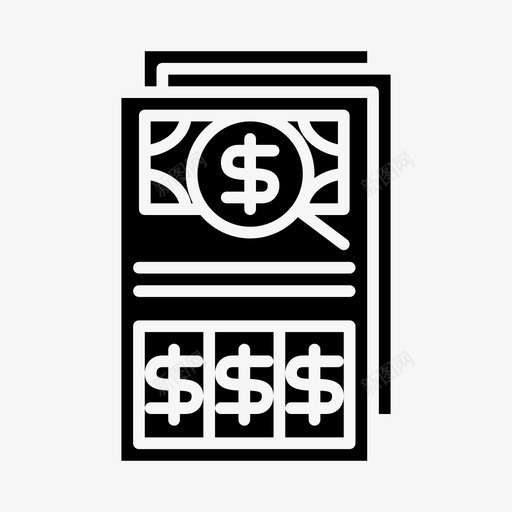发票美元财务图标svg_新图网 https://ixintu.com 业务和财务 付款 发票 报表 美元 财务